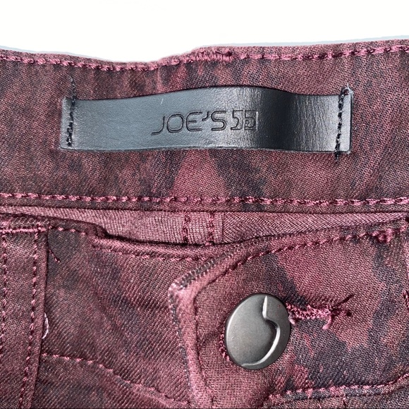 Joe's Jeans Ankle Crop Skinny Jeans Deep Maroon - Picture 7 of 7